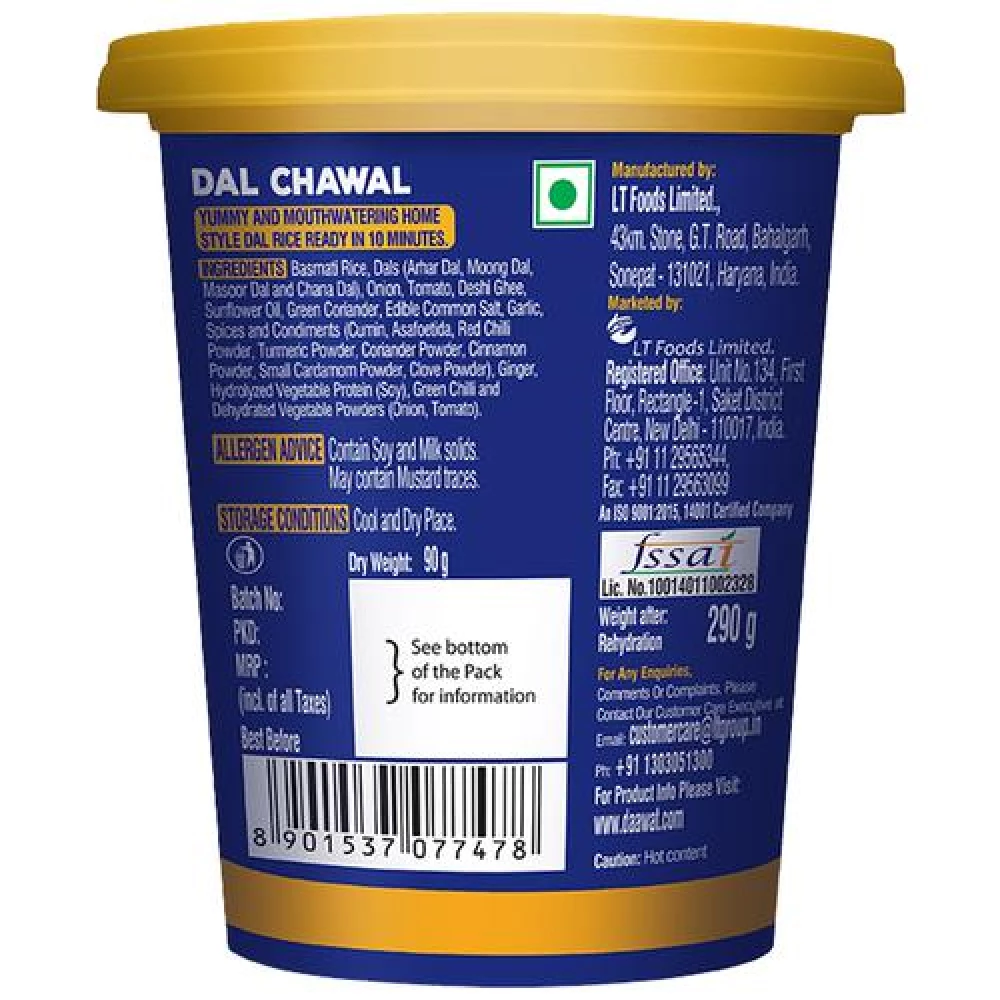 Daawat Cuppa Rice Dal Chawal - Ready In 10 Minutes, 90 g-3.webp